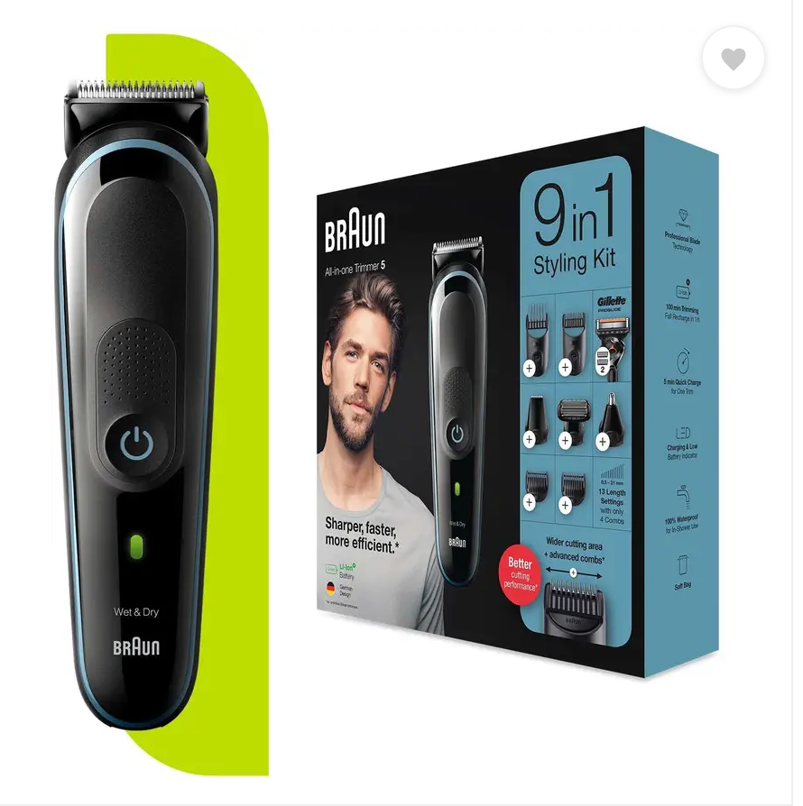 Braun MGK5380, 9-in-1 Beard Trimmer for Men, All-in-One Tool